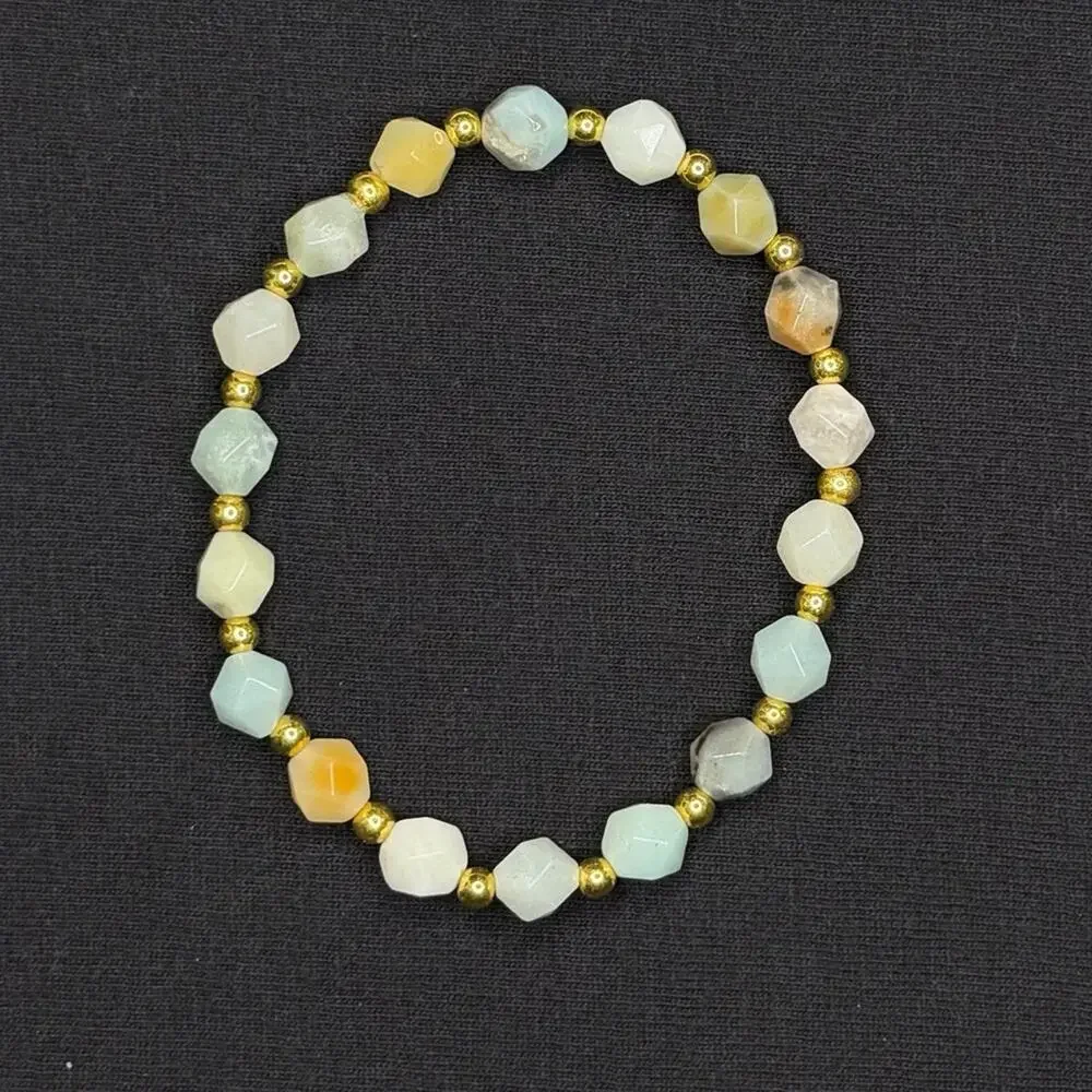 Blue Opal bracelet handmade stretchy